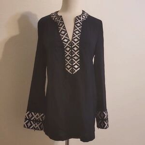 Tory burch embroidered tunic blouse size 2